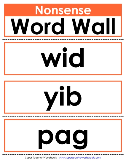 Classroom Tools and Games - Nonsense Word Wall