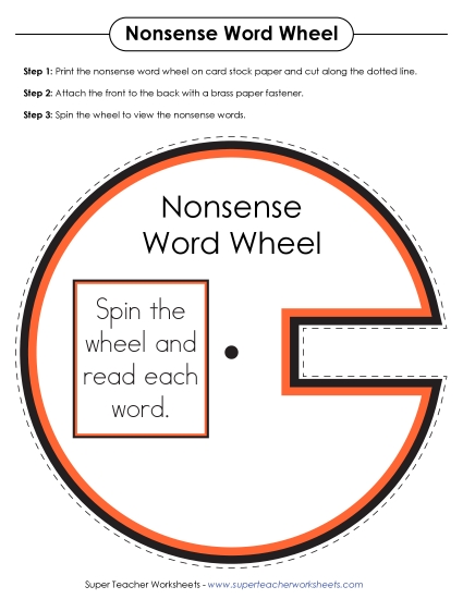 Classroom Tools and Games - Nonsense Word Wheel