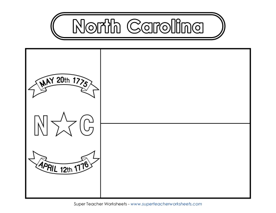 Flags & Seals - North Carolina Flag Coloring Page