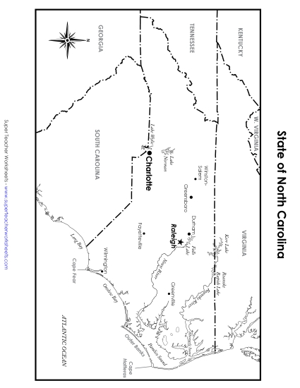 North Carolina - North Carolina Map (Labeled) North Carolina - North Carolina Map (Labeled)