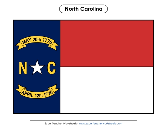 Flags & Seals - North Carolina State Flag (Full-Color Version)