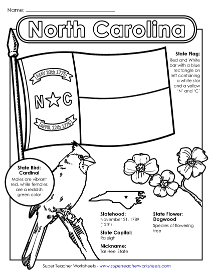 Symbols - North Carolina State Symbols Coloring Page Symbols - North Carolina State Symbols Coloring Page