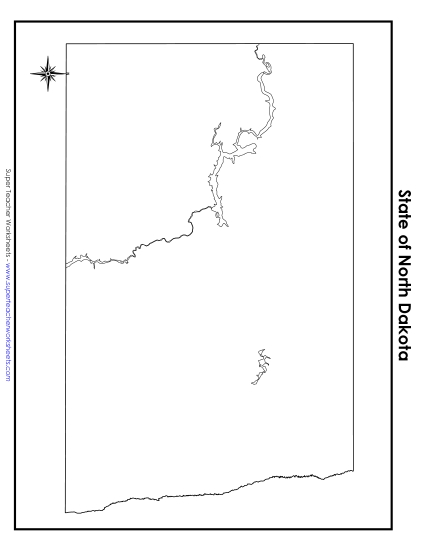 North Dakota - North Dakota Map (No Bordering States) North Dakota - North Dakota Map (No Bordering States)