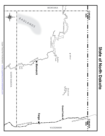 Maps - North Dakota State Map (Labeled) Maps - North Dakota State Map (Labeled)