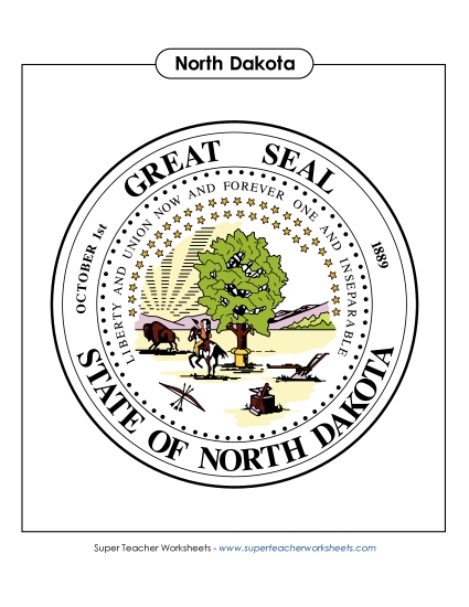 Flags & Seals - North Dakota State Seal (Full-Color Version)