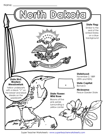 Symbols - North Dakota State Symbols Coloring Page