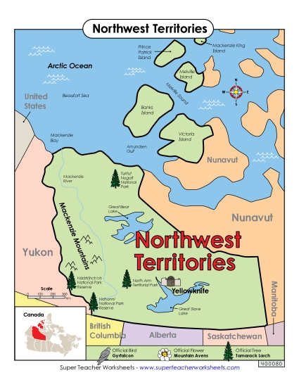 Maps - Northwest Territories Map (Full Colour)