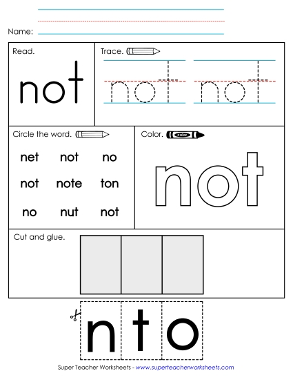 Individual Sight Words - Not (Sight Word) Individual Sight Words - Not (Sight Word)