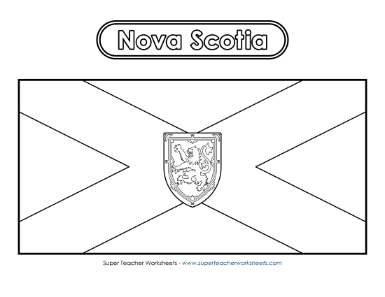 Flag and Coat of Arms - Nova Scotia Flag (Black & White)