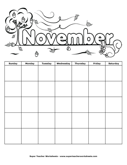November Calendar (Squirrel) November Calendar (Squirrel)