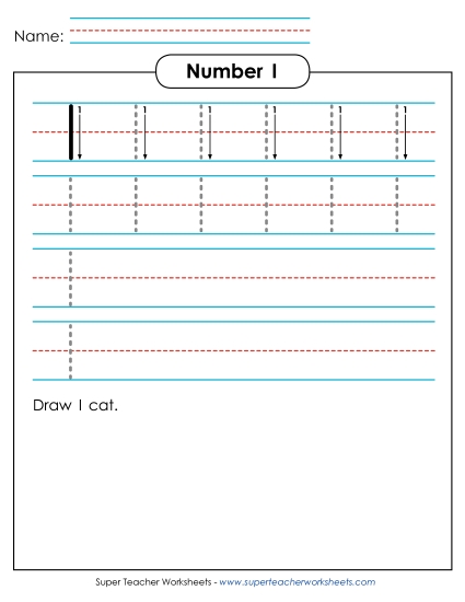 Number One - Number 1: Trace and Print