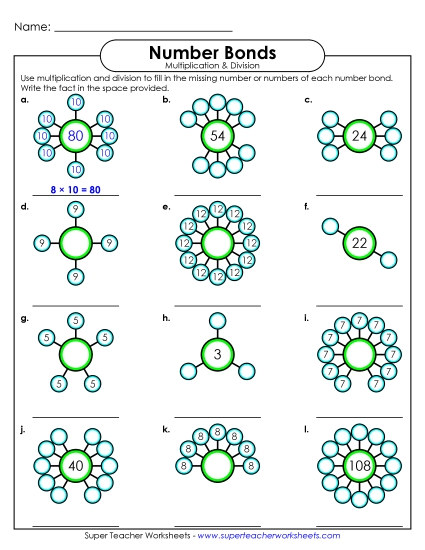 Worksheets, Games, & Task Cards - Number Bonds (0-12)