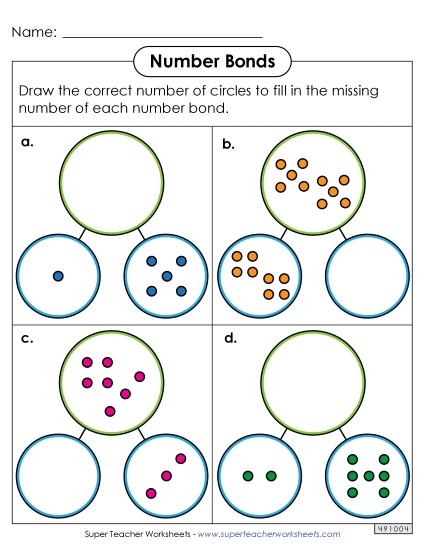 Number Bonds - Sums to 10 - Number Bonds - Draw the Dots