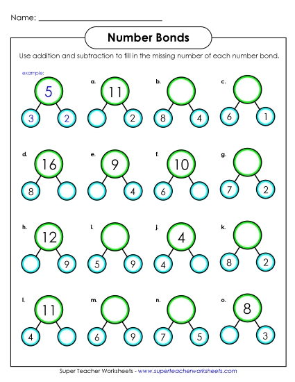 Number Bonds - Sums to 20 - Number Bonds to 20 Worksheet 2 Number Bonds - Sums to 20 - Number Bonds to 20 Worksheet 2