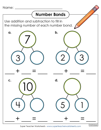Number Bonds - Sums to 10 - Number Bonds with Equations Number Bonds - Sums to 10 - Number Bonds with Equations
