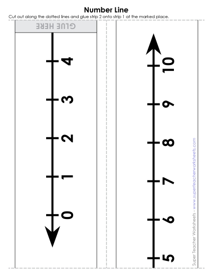 Number Lines - Number Line 1-10 - Cut & Glue Number Lines - Number Line 1-10 - Cut & Glue