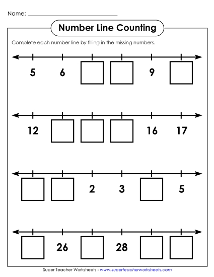 Counting Up to 30 - Number Line: Count to 30