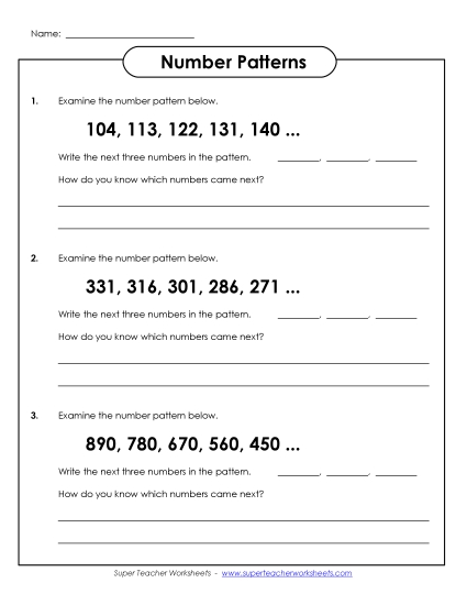 Intermediate (2-3) - Number Patterns 2