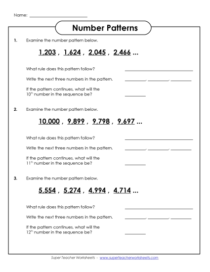 Advanced (4+) - Number Patterns