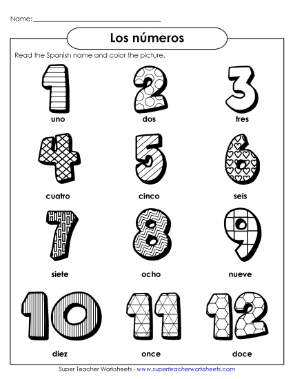 Numbers - Number Pictures (1-12) Numbers - Number Pictures (1-12)