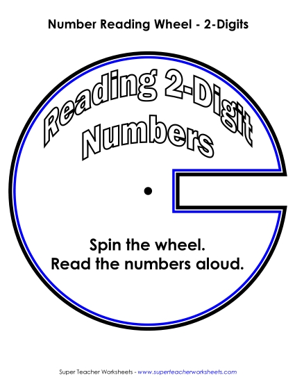 Reading 2-Digit Numbers - Number Wheel: 2-Digit
