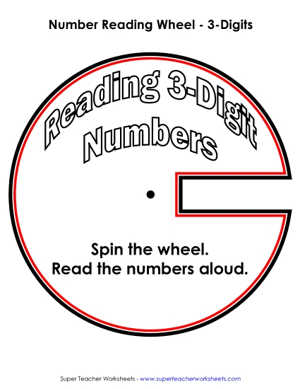 Reading 3-Digit Numbers - Number Wheel 3-Digits
