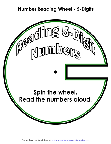 Reading 5-Digit Numbers - Number Wheel: 5-Digit Reading 5-Digit Numbers - Number Wheel: 5-Digit