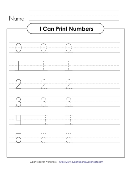 Numbers 1 - 12 - Numbers 1- 12: Trace and Print