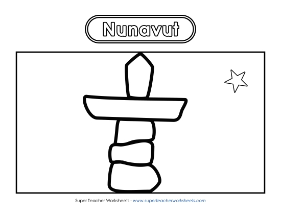 Flag and Coat of Arms - Nunavut Flag (Black & White)