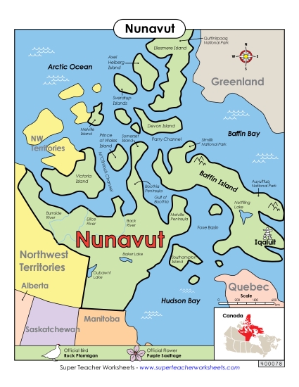 Maps - Nunavut Map (Full Colour) Maps - Nunavut Map (Full Colour)
