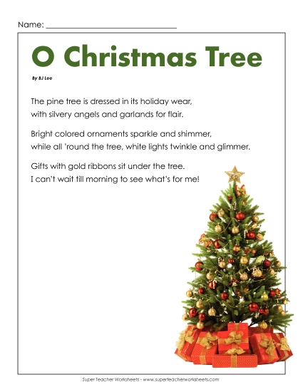 Poems - O Christmas Tree (Poem)