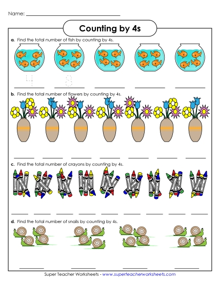 Skip Counting by 4s - Objects: Counting by 4s Skip Counting by 4s - Objects: Counting by 4s