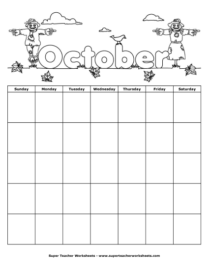 October Calendar (Scarecrow) October Calendar (Scarecrow)