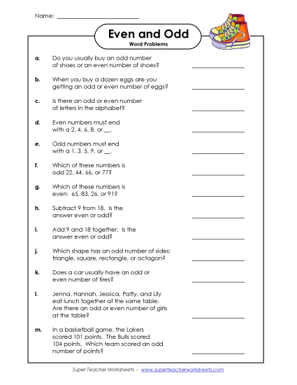 Odd-Even Word Problems (Harder)