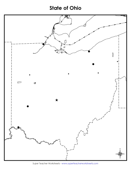 Ohio - Ohio Map (Blank Cities)