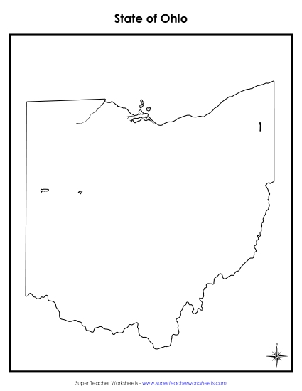 Ohio - Ohio Map (No Bordering States)