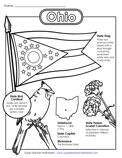 Symbols - Ohio State Symbols Coloring Page