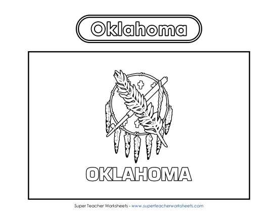 Flags & Seals - Oklahoma Flag Coloring Page