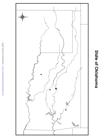 Oklahoma Map Blank Cities Printable - Oklahoma Map Blank Cities Printable Worksheet 48175 001