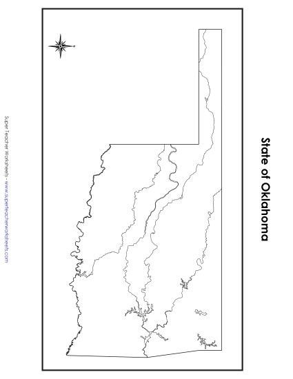 Maps - Oklahoma State Map (No Bordering States)