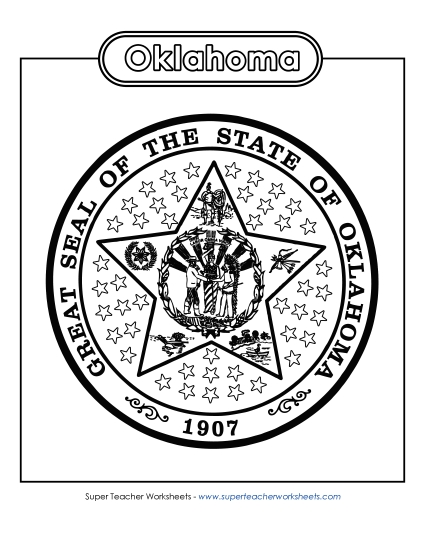 Flags & Seals - Oklahoma State Seal (Black & White)