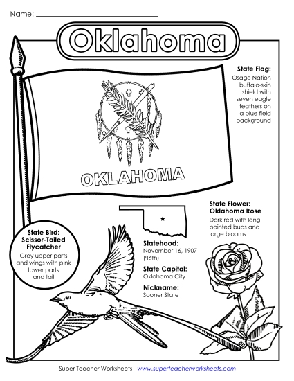 Symbols - Oklahoma State Symbols Coloring Page
