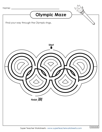 Mazes - Olympic Rings Maze (Easy) Mazes - Olympic Rings Maze (Easy)