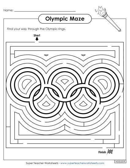Mazes - Olympic Rings Maze (Medium) Mazes - Olympic Rings Maze (Medium)