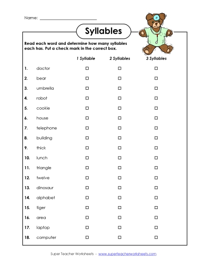 One, two or three syllables?