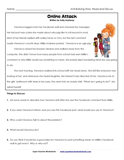 Read & Discuss Stories - Online Attack (Cyberbullying) Read & Discuss Stories - Online Attack (Cyberbullying)
