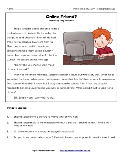 Read & Discuss Stories - Online Friend?