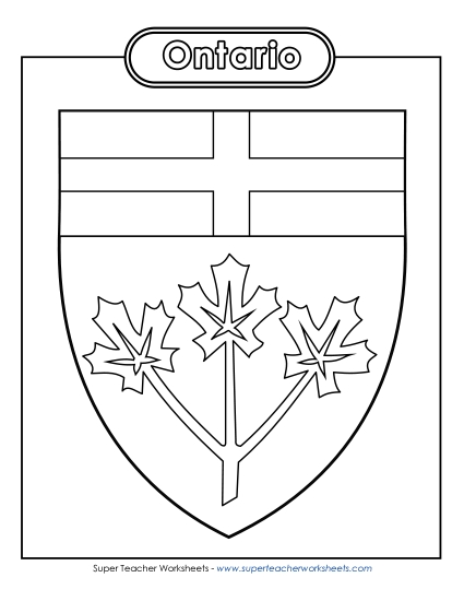Flag and Coat of Arms - Ontario Escutcheon (Black & White)