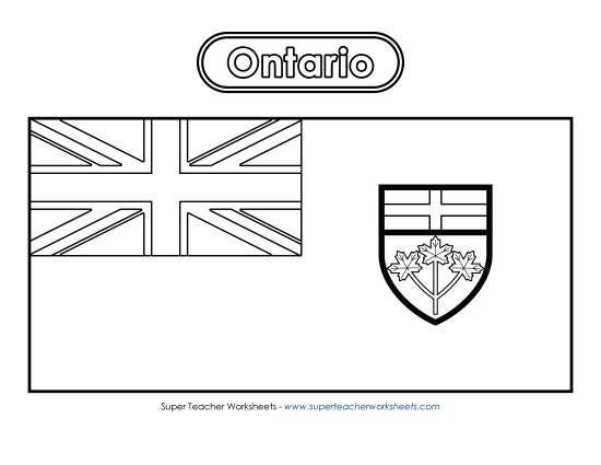 Flag and Coat of Arms - Ontario Flag (Black & White)