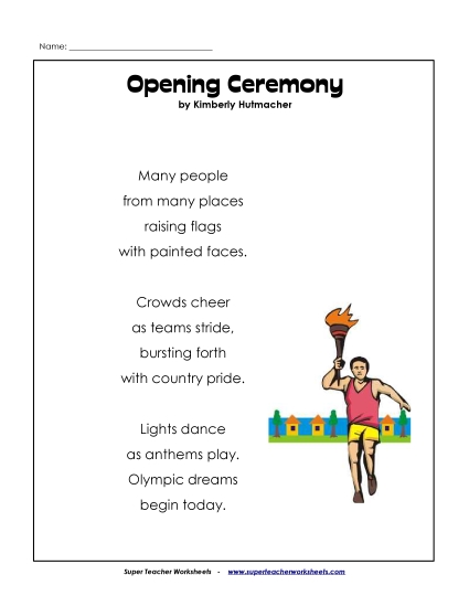 Poems - Opening Ceremony (Poem) Poems - Opening Ceremony (Poem)